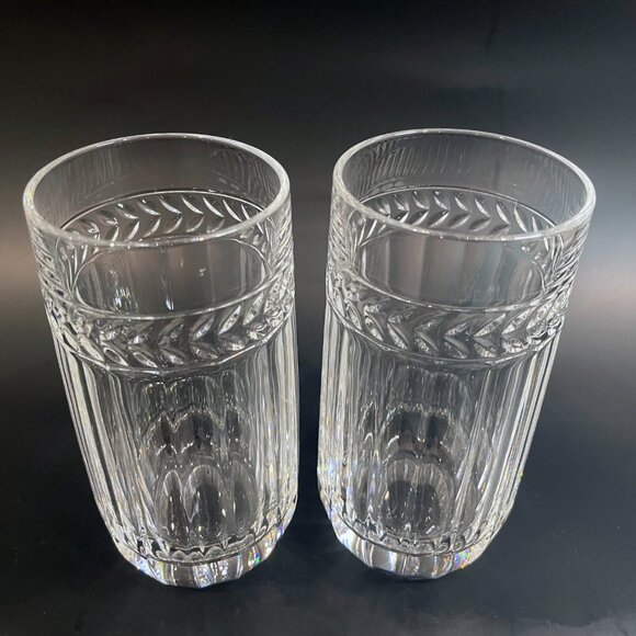 Villeroy Boch Miss Desiree Highball Tumblers Laurel Wreath Glasses Set of 2 - Picture 4 of 7
